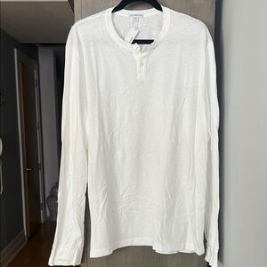 James Perse Classic White Long Sleeve Shirt